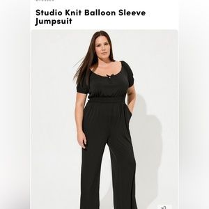 Torrid Studio Knit Balloon Sleeve Jumpsuit NWT